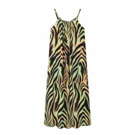 速卖通爆款女装吊带连衣裙跨境欧美印花时尚图片色弹力涤纶