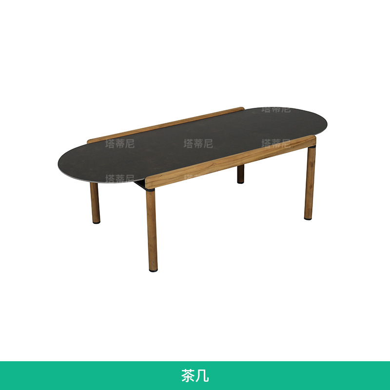 Sofá de madera maciza para exteriores, muebles impermeables y resistentes al sol para jardín o patio, conjunto de sofás de ratán para ocio en villas.