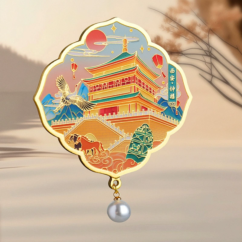 Производитель магнитных металлических магнитов на холодильник по индивидуальному заказу, туристические достопримечательности Сианя, культурные и творческие ночные городские подарки и сувениры