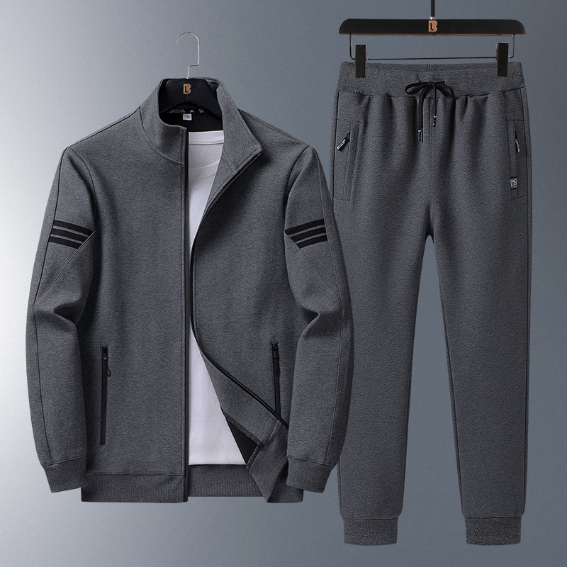 Papá de mediana edad ropa de primavera ropa deportiva chaqueta casual hombre primavera y otoño tamaño grande padre de mediana edad ropa de dos piezas set