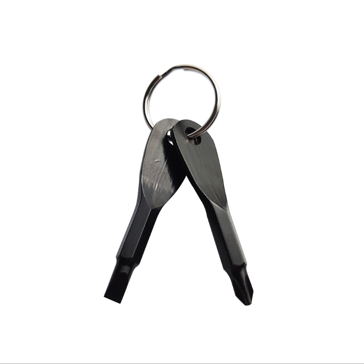 Destornillador portátil multifuncional para exteriores EDC herramienta de cuchillo portátil destornillador de una palabra cruz mini colgante de llavero