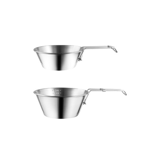 Outdoor camping folding bowl, portable tableware, stainless steel camping coffee cup, insulated instant noodle bowl, picnic snow salad bowl