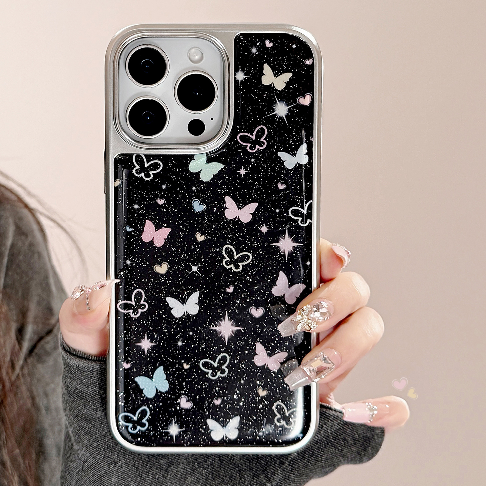 Protective Phone Case For IPhone 17 16 15 14 13 12 11 Pro Promax Plusins Star Butterfly 16 Apple 17Pro Max 14 Epoxy Glitter 15 Hard Huawei_voghion.com