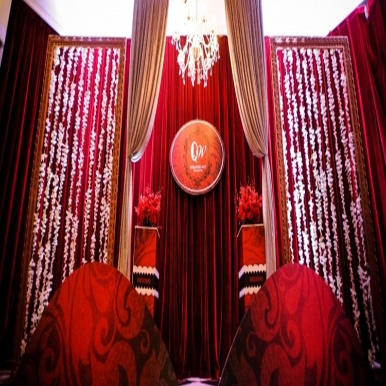 Tejido de terciopelo dorado tela de terciopelo espesa tela de fondo de boda roja negra tela de mesa de conferencia tela de piso