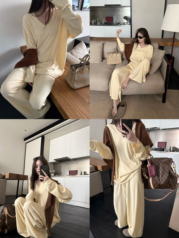 3728# superniniyy 气泡云朵 松弛感柔软细腻软糯V领针织衫|undefined