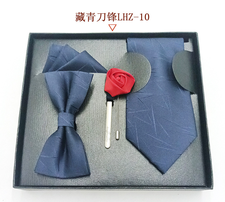 Directo de fábrica desgaste formal hombres corbata cuadrada bufanda caja regalo moda boda cena novio pajarita traje