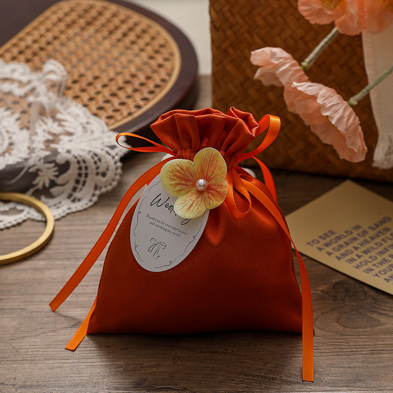 2025新型結婚喜糖箱喜糖袋結婚式布袋風結婚ベルベット結婚期少女心森系糖袋|undefined
