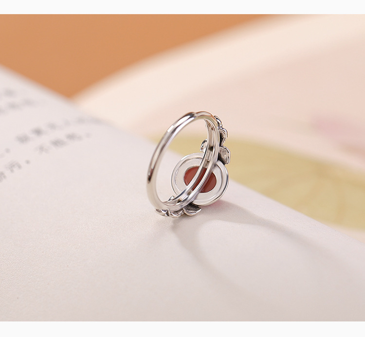 Nhẫn bạc S925 vintage họa tiết hoa cổ điển, có thể điều chỉnh độ mở — Một mảnh chi tiết 3