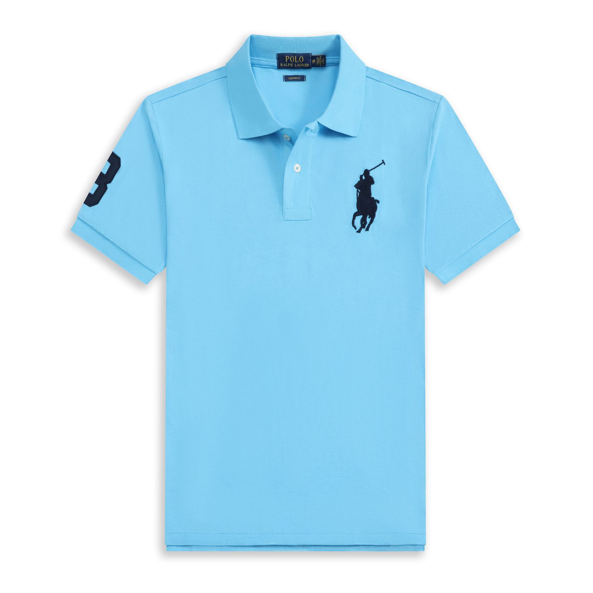 POLOWALK hombre logotipo marino bordado polo con solapa de verano nuevo RL suelto casual camiseta de manga corta