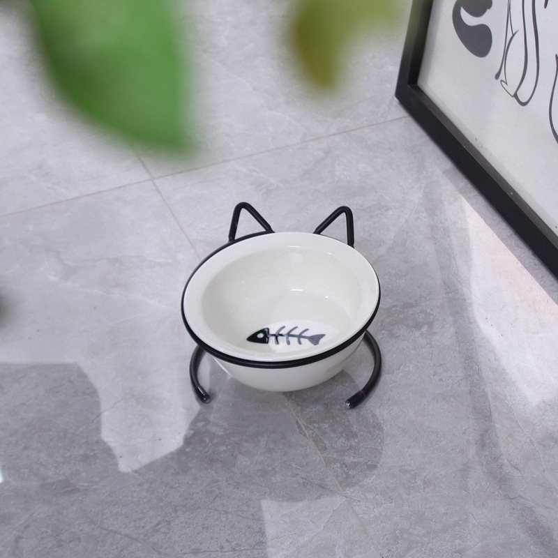 단일 그릇 고양이 귀 + 세라믹 그릇