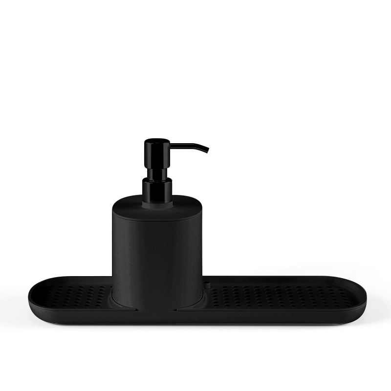 Caja de jabón de prensa manual, estante de drenaje de cocina, detergente de acero inoxidable, caja de jabón de escritorio