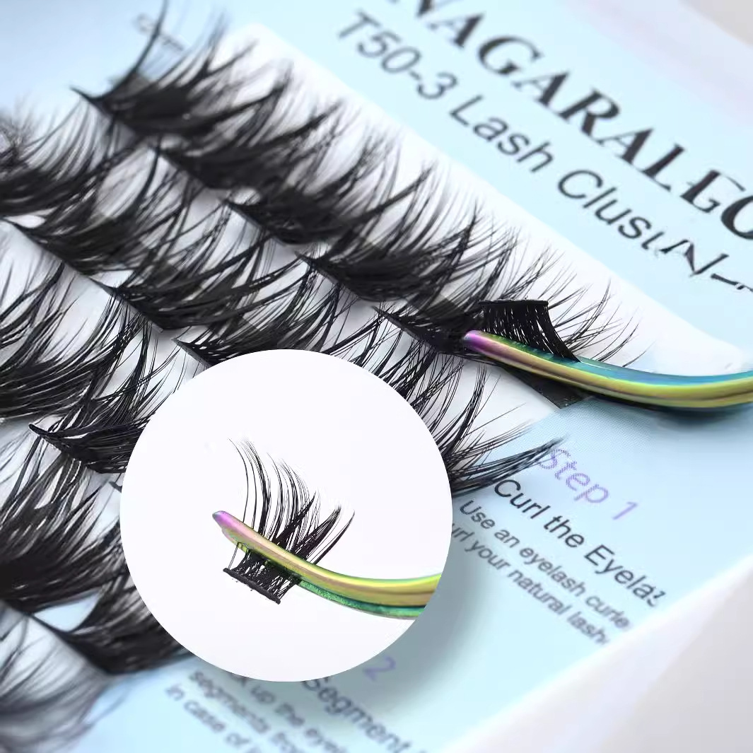 NAGARAKU T50 - 3 vello denso estilo europeo y americano de largura segmentación un solo racimo autoinjerto pestañas falsas