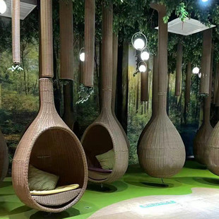 Ins Bird's Nest Hanging Basket Rattan Chair Courtyard Swing Hanging Rattan Large Hanging Chair Single Outdoor Indoor Balcony Cradle Chair