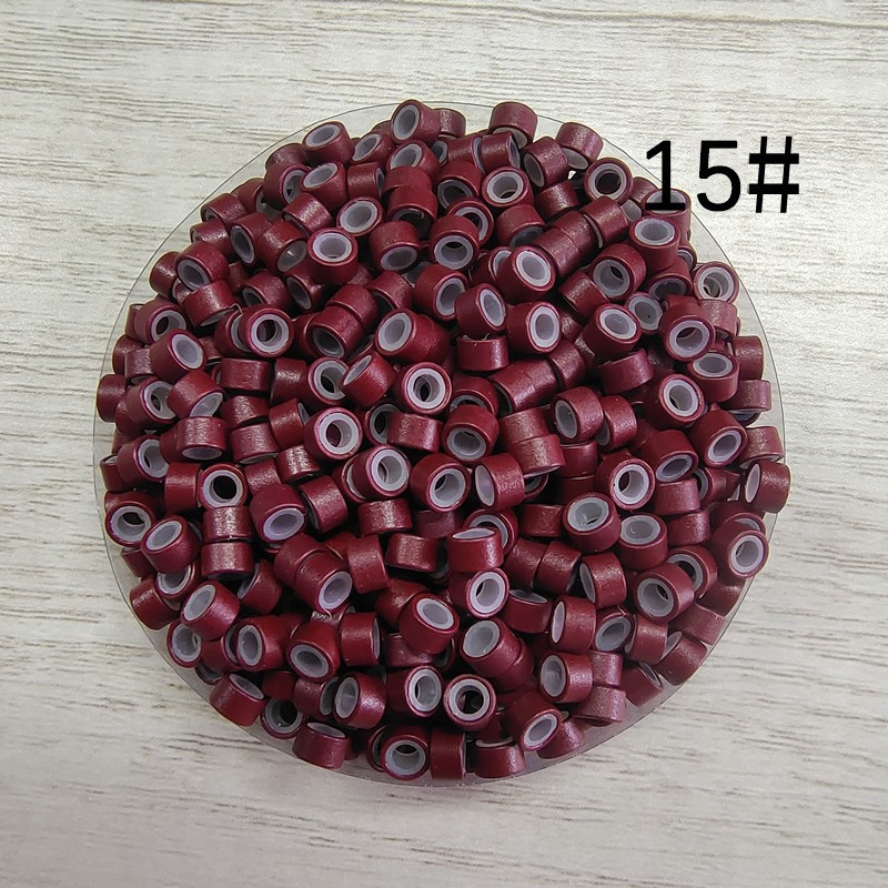 Clips de extensión de cabello sin costuras transfronterizos, anillos de extensión de cabello de silicona acampanados, clips de extensión de cabello con alambre dorado láser, anillos de extensión de cabello sin costuras.