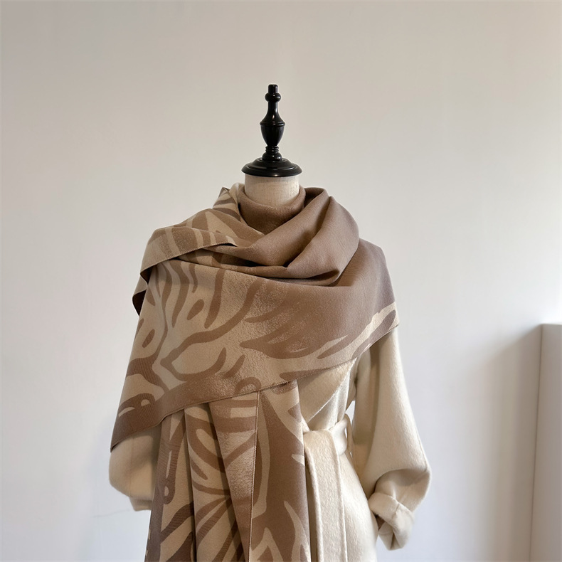 Autumn and Winter I mitation Cashmere Graffiti Wool Scarf Zebra Pattern Long Dual-purpose Air Conditioning Shawl Warm_voghion.com