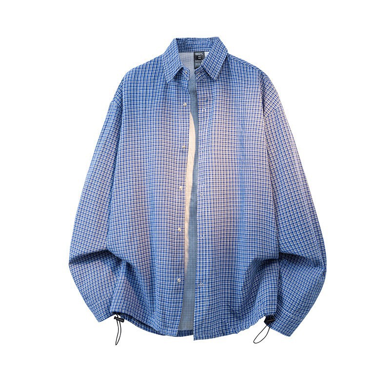 Japanese-Style Plaid Long-Sleeve Shirt for Women, Spring and Autumn Trendy Vibe, Loose Fit, Lazy Style, Adjustable Drawstring Jacket Japanese-Style Plaid Long-Sleeve Shirt for Women, Spring and Autumn Trendy Vibe, Loose Fit, Lazy Style, Adjustable Drawstring Jacket