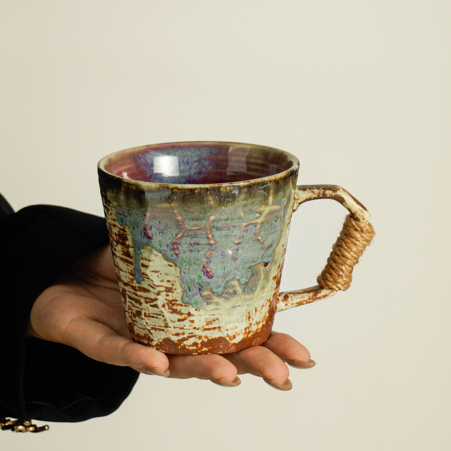 Taza de café nicho diseño de horno de cerámica gruesa cambió taza de marca doméstica taza de té de la tarde taza de latte taza de agua de oficina hombre