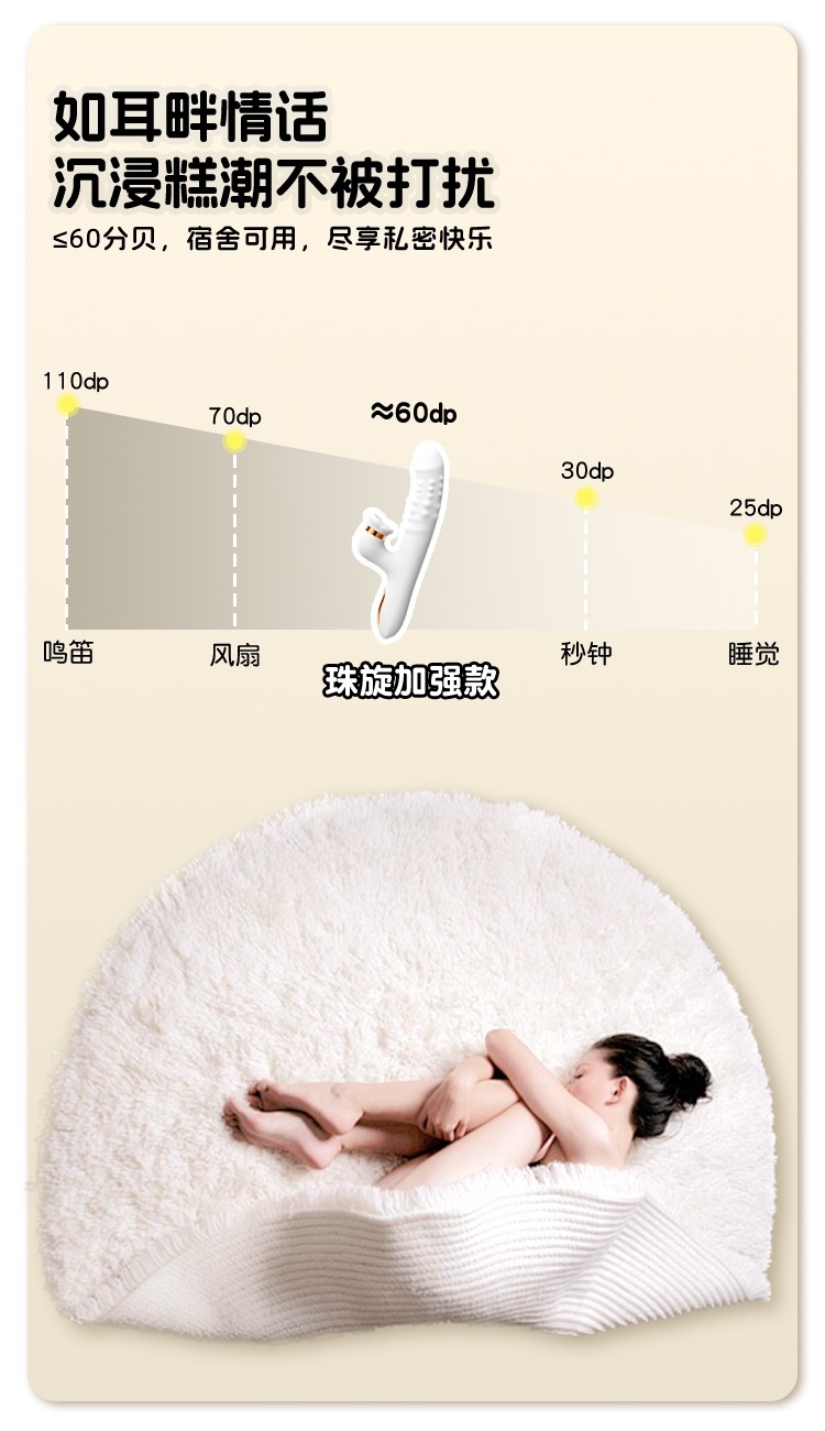 Jiuai Automatic Telescopic Vibrating Massage Wand for Women, Silicone Insertable Toy, Pink — detail image 11