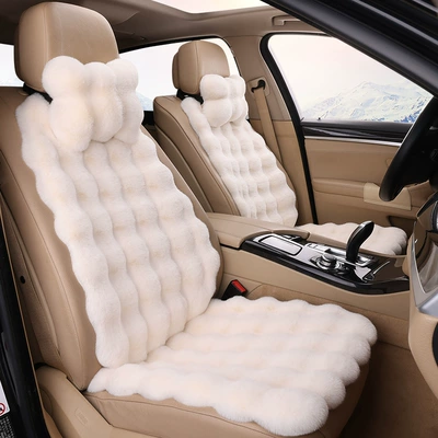 small three thick warm pad, Wool pad - off-white-driver-and-passenger-2-headrests