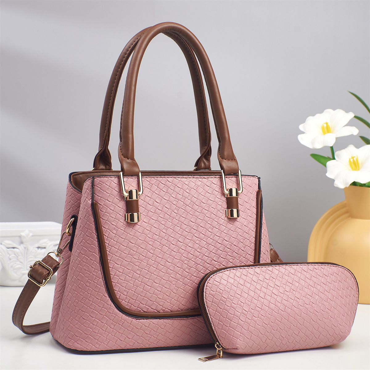 Bolsos de mujer Bolsos de moda con patrón tejido 2025 nuevos bolsos de mujer de gran capacidad de moda Bolsos bandolera de todo fósforo