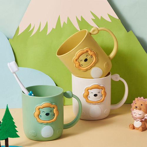 Creative Cartoon Little Lion Mouthwash Cup Children's Toothbrushing Cup Household Water Cup Teeth Cylinder Washing Cup Wholesale
