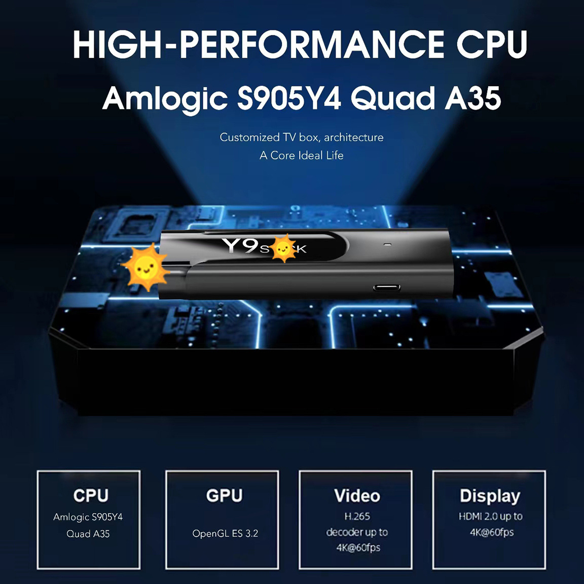 Foreign trade m98 y9 set-top box s905y4 4K HD TV box tv box Android 11 network player