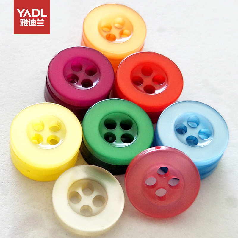 Pearlescent Four-eye Button Color Wide-brimmed Round Button Men's and Women's Coat Shirt Button diy Children's Button