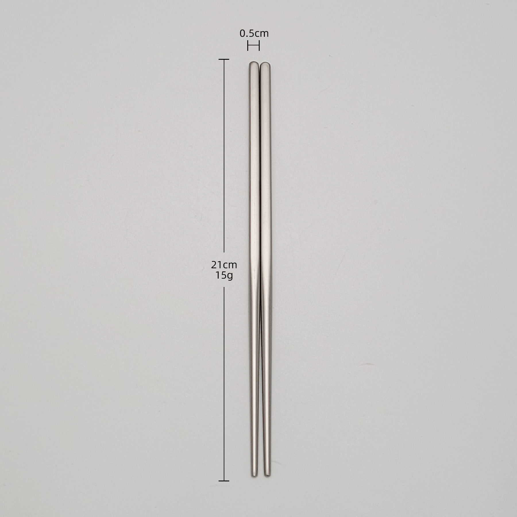 21CM 반원형 사각젓가락 [티타늄정화]