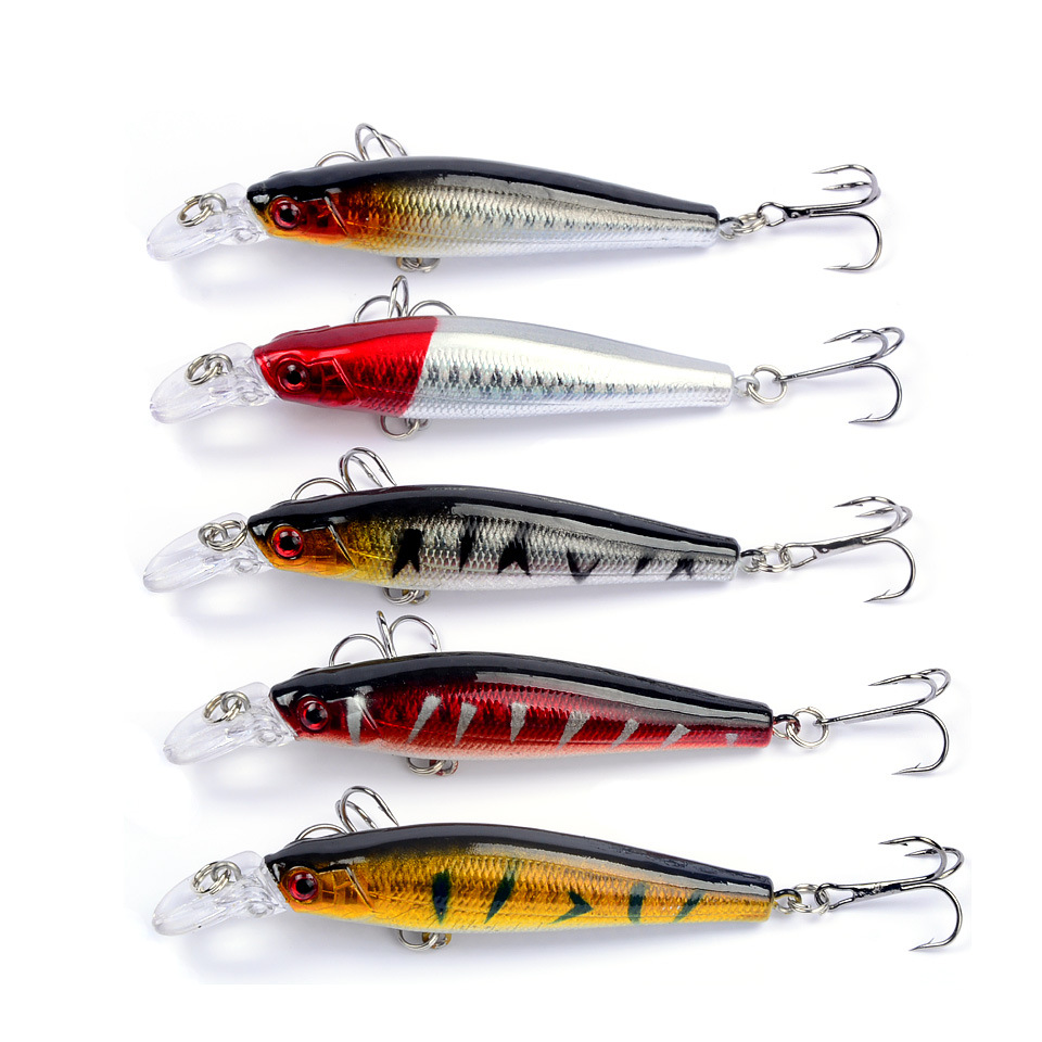 Sinking Minnow Fishing Lures 80mm 9g Hard Plastic Baits Fresh Water Bass Swimbait Tackle Gear