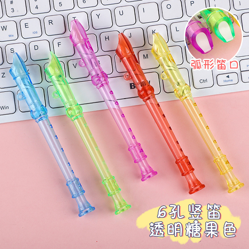 Flauta transparente de seis agujeros mini flauta infantil infantil creativo instrumento musical tocando juguetes de jardín de infantes regalos
