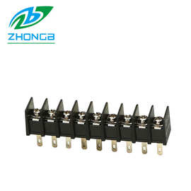 中博栅栏式接线端子25H 7.62mm黑色电源座 阻燃V0铜脚厂家直销