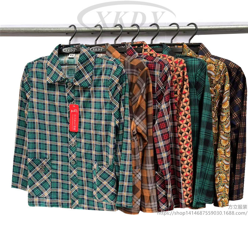 Autumn Plaid Shirt Jacket for Women 2026 New Style Versatile Top for Middle-Aged and Elderly, Loose Casual Turn-Down Collar Long-Sleeve Cardigan