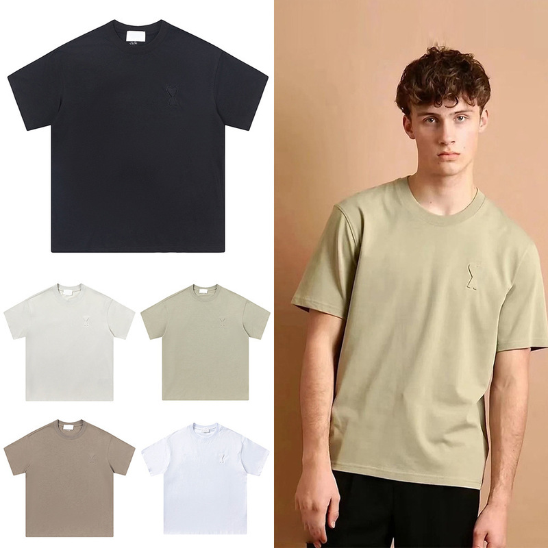 E-Commerce Dropshipping Ami Cross-Border Wholesale Short-Sleeve 3D Embossed Heart Relief Casual Loose T-Shirt for Men and Women E-Commerce Dropshipping Ami Cross-Border Wholesale Short-Sleeve 3D Embossed Heart Relief Casual Loose T-Shirt for Men and Women