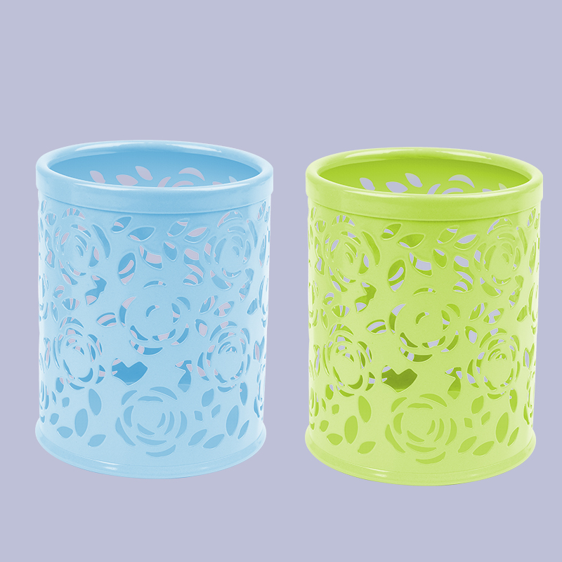 빈 라운드 펜 홀더 블루 그린 (2 팩)