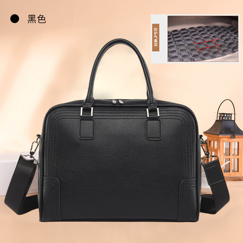 Cross-Border New Business Laptop Bag Bubble Wrap 16inch Men's Large Capacity 13.3inch Pu Notebook Briefcase