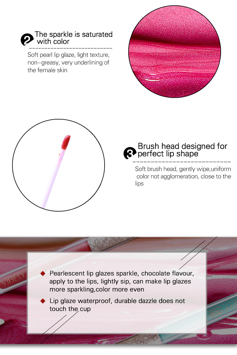 VIBELY Cross-border Non-stick Cup Matte Lip Gloss 15-color non-fading Liquid Lipstick Pearl Sparkling Lip Gloss Makeup undefined
