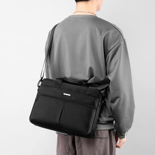 New Simple Large Capacity Single-Shoulder Crossbody Bag Handbag Waterproof Oxford Cloth 13-inch Men's Laptop Bag 3764#