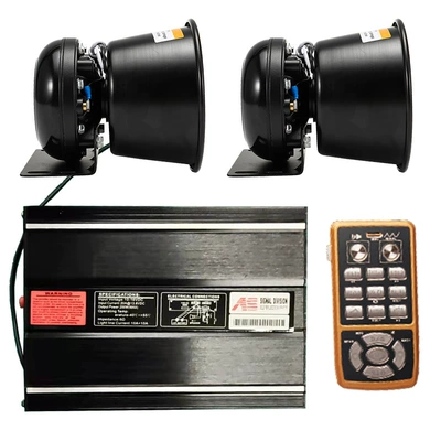 Wireless siren 400W loudspeaker high-pitched alarm amplifier AS7200M-2 + round speaker