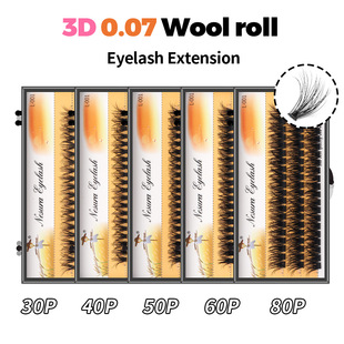 European and American Hot-Melt Thick Hair 50D Natural Curling 40P Grafted False Eyelashes 30 Implanted Extension Eyelashes in Stock