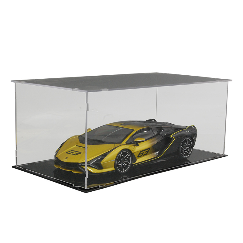 Caja de polvo de modelo de automóvil transfronterizo, modelo de motocicleta, colección transparente, espacio de estacionamiento, colección de garaje, decoración de modelo de automóvil