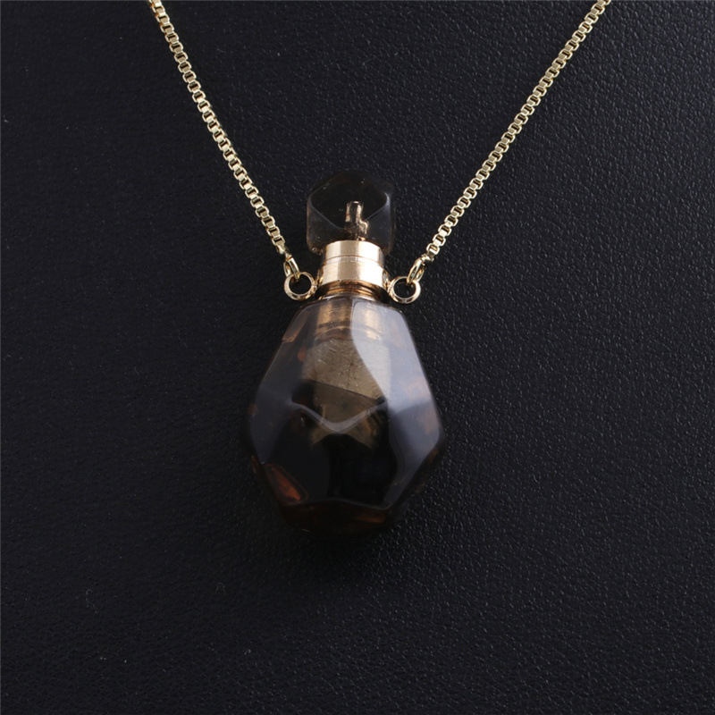 Fashion Semi-precious Stone Flame-shaped Perfume Bottle Alloy Necklace Wholesale display picture 9