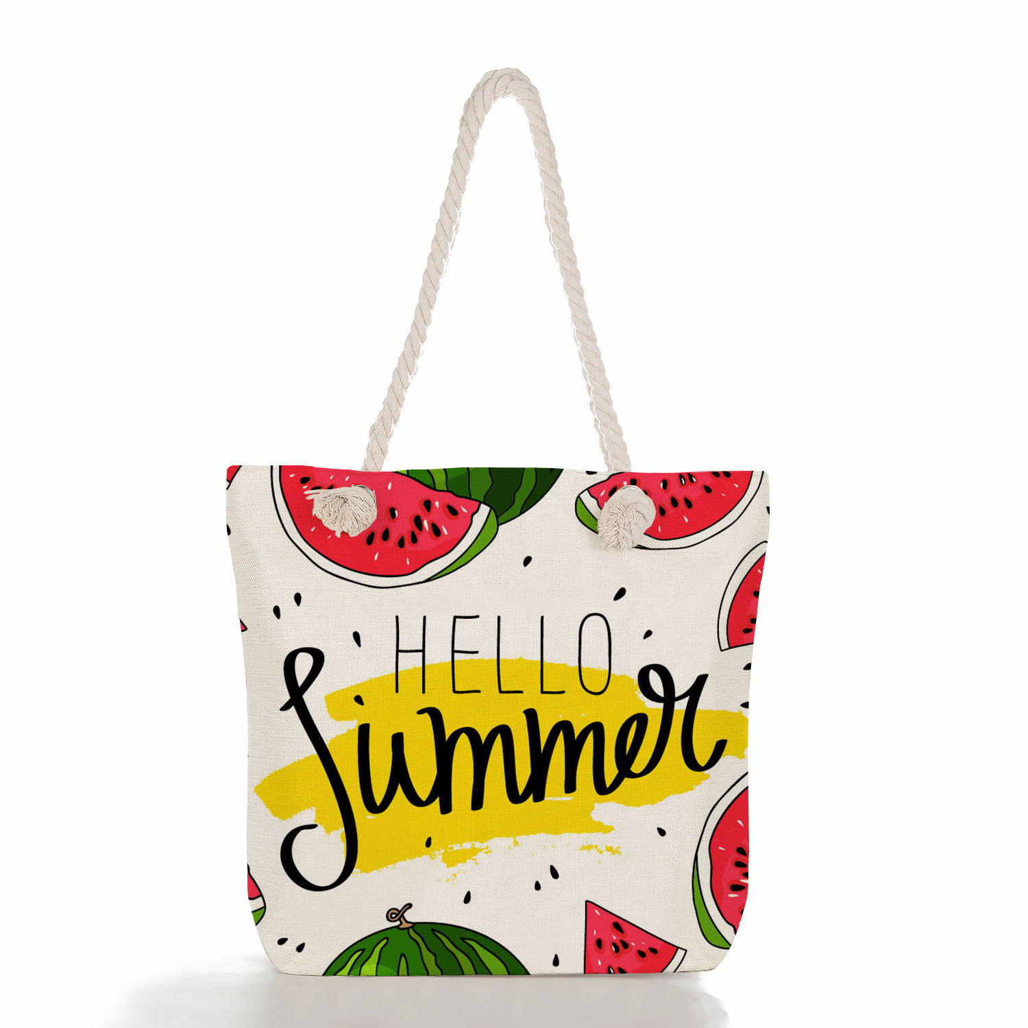 Women's Cotton And Linen Fruit Strawberry Cute Square Zipper Tote Bag display picture 3