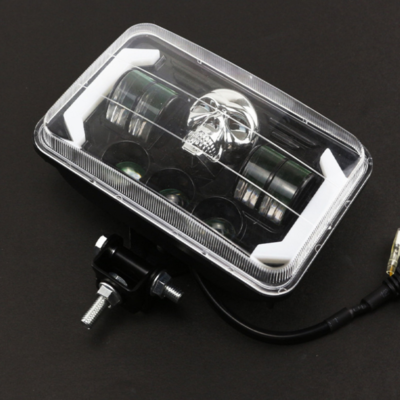 5 pulgadas fuera de carretera conversión de automóviles LED delantero cuadrado cráneo de color cráneo de luz alta y baja luz de motocicleta faro Wrangler