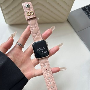 Staple leather strap for apple watch s10 generation applewatch9 strap iwatch87SE fashion