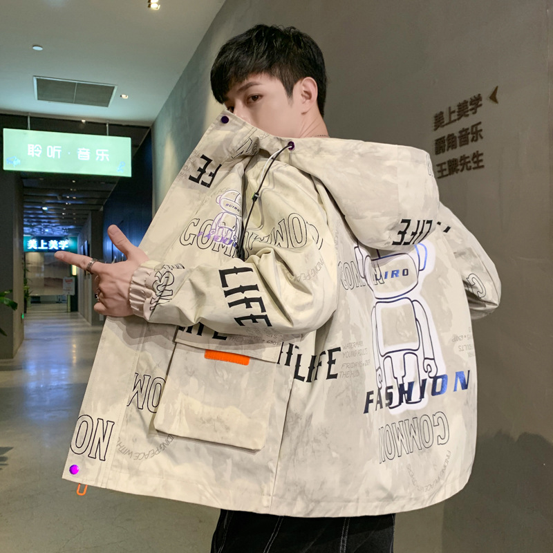 cket Men S Spring New Loose All Match Clothes Trendy Brand Autumn And Winter Boys Trend Stitching Stand Collar_voghion.com