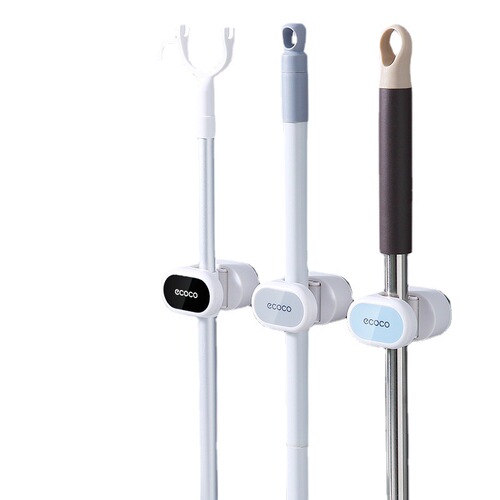 Yikoko mop clip bathroom wall-mounted punch-free mop hook mop hanger fixed buckle storage traceless