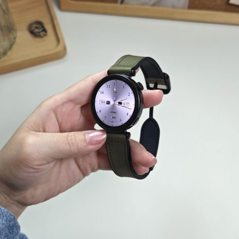 Suitable for Huawei GT5 Watch Gt4 Watch Strap for Women Watch4/3pro Square Buckle Magnetic Silicone Paste Leather Watch Strap for Men