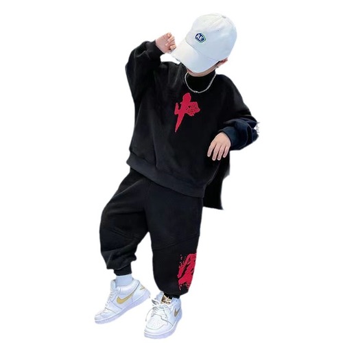 Children's clothing boys' suits spring and autumn 2024 new children's sports handsome middle-aged and older boys casual two-piece sets trendy