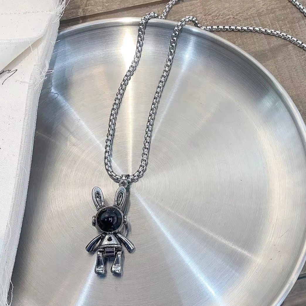 Space Rabbit Necklace Unique Design Hip Hop Style For Couples_voghion.com