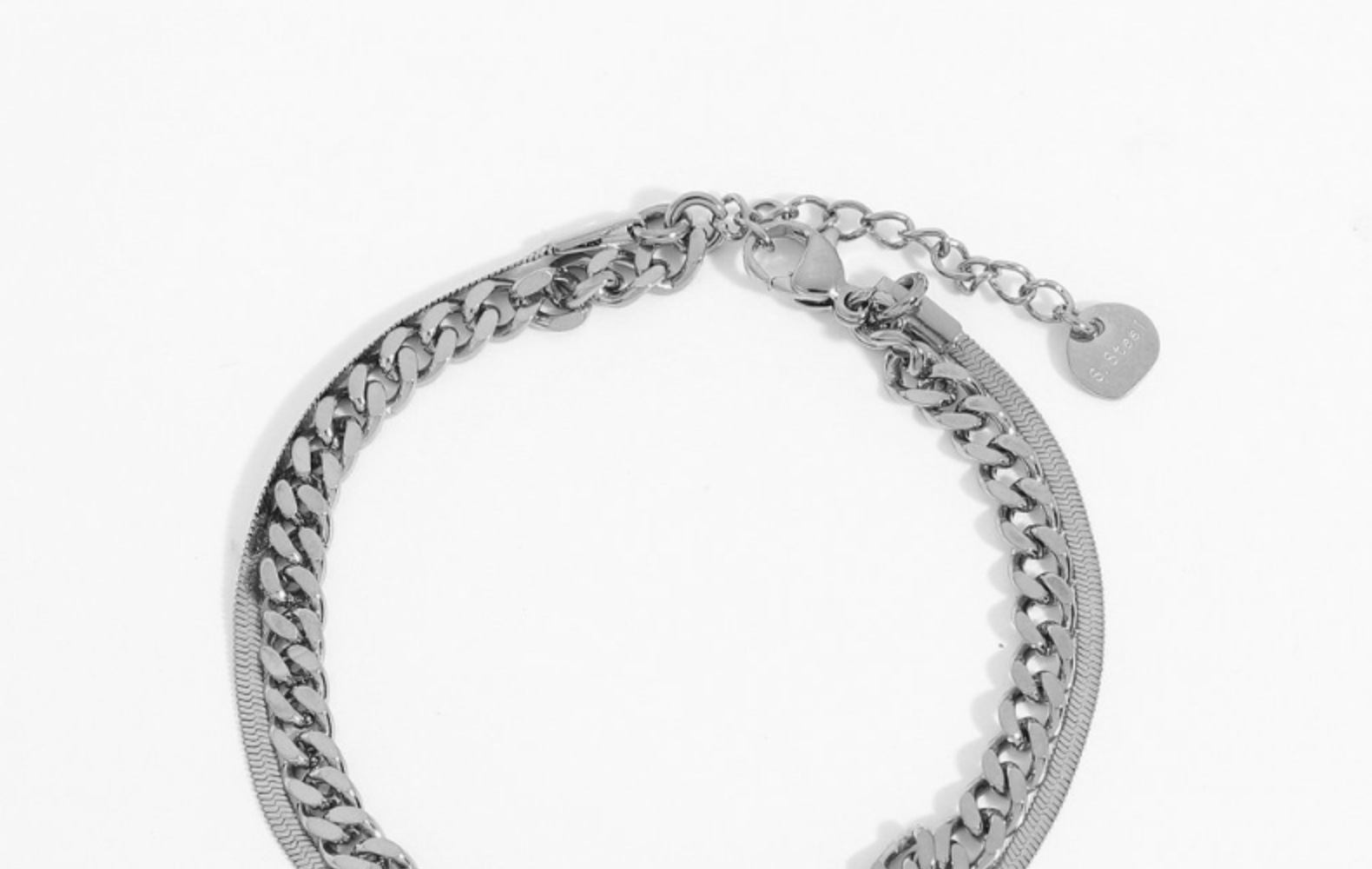fashion doublelayer flat snake chain stainless steel braceletpicture13